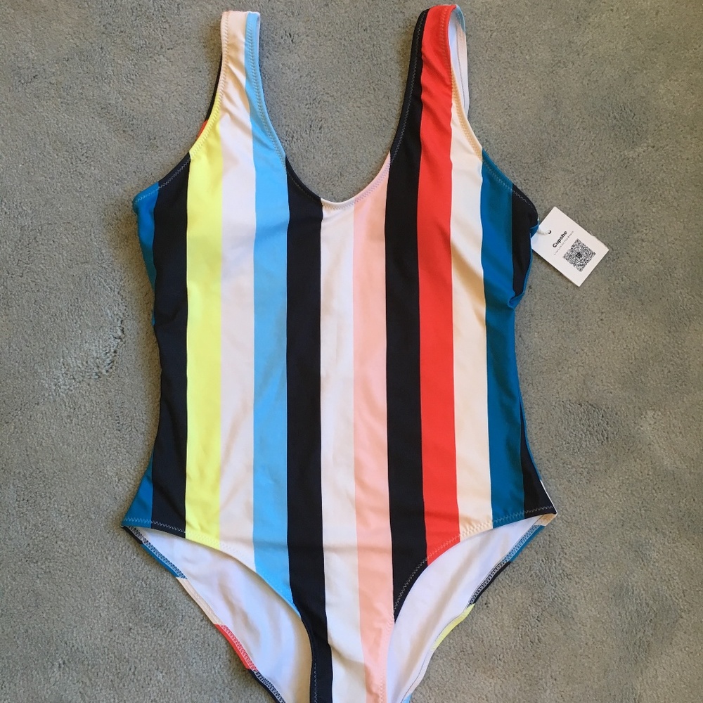 Colorful Stripped One Piece Bathing Suit
